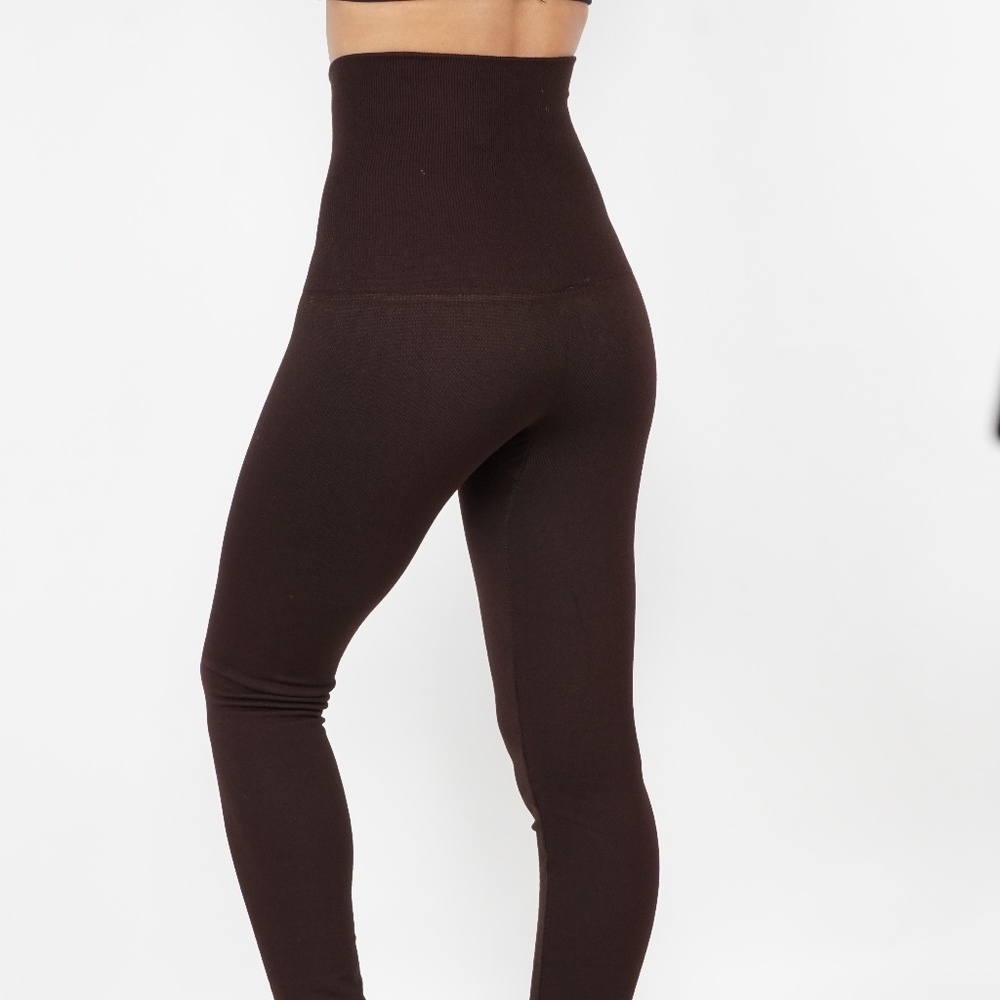 High elastic waist band fleece legging - Picture 2 of 3